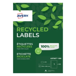 BOITE DE 100 ETIQUETTES EXPEDITION RECYCLEES BLANCHES - 199,6 X 289,1 MM