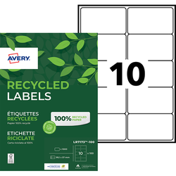 BOITE DE 1000 ETIQUETTES AVERY BLANCHES LASER RECYCLEES - 99,1 X 57 MM 