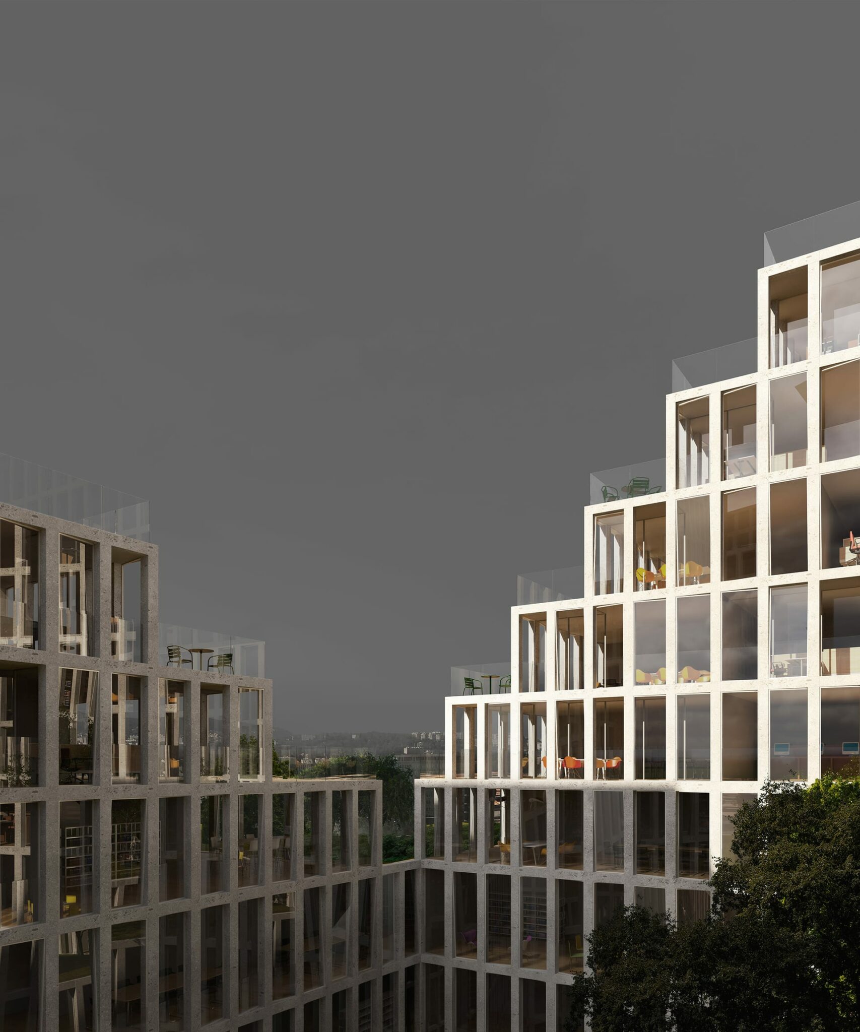Ensemble immobilier mixte : Bureaux, logements, commerces